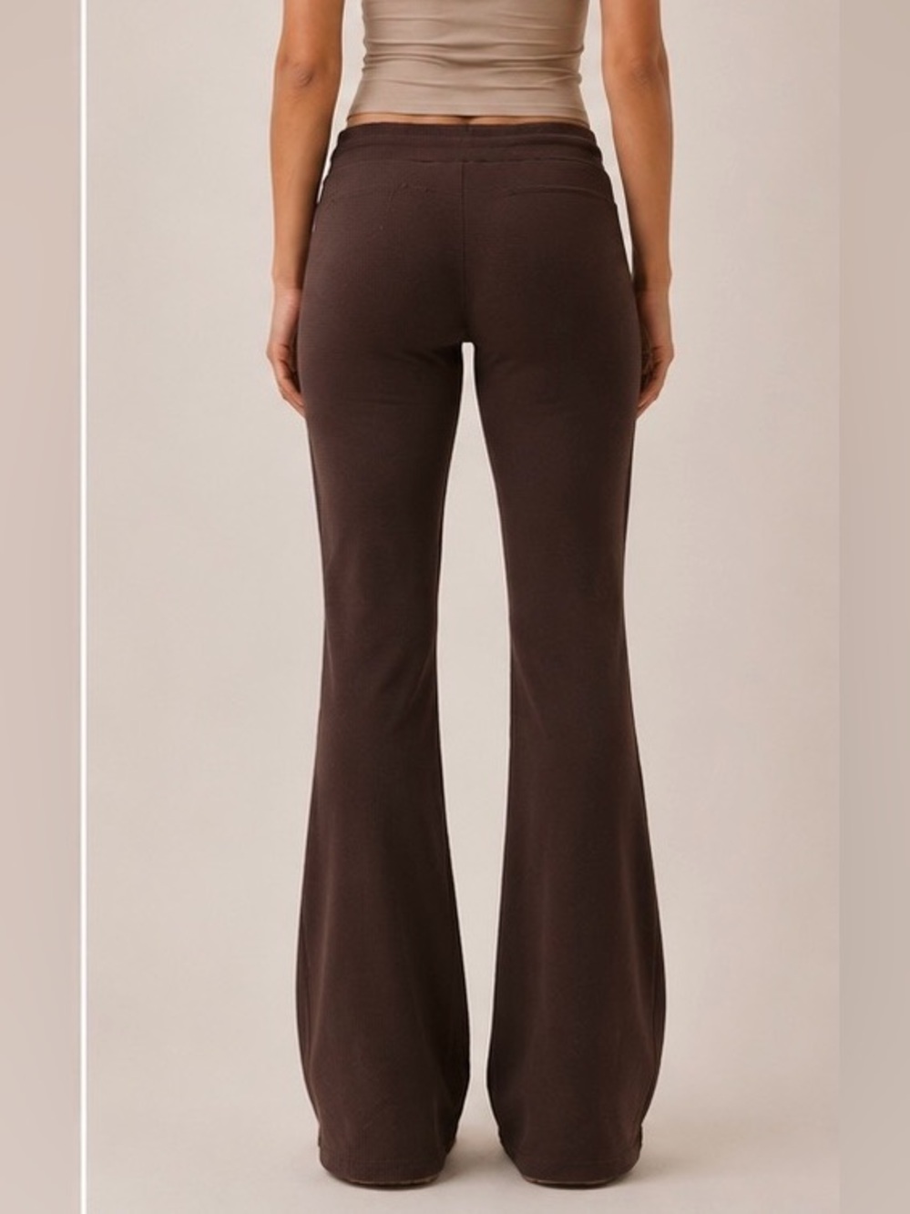 Zara Brown Drawstring Wide-Leg Track Pants